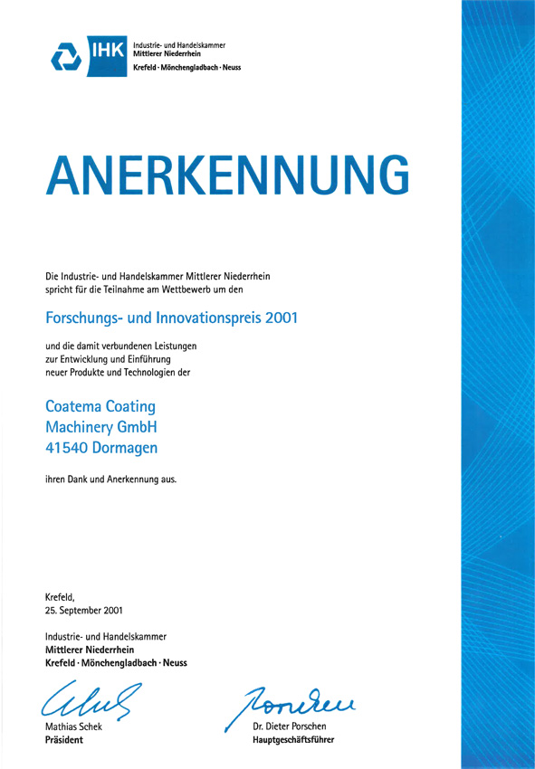 2001 Forschungs und Innovationspreis